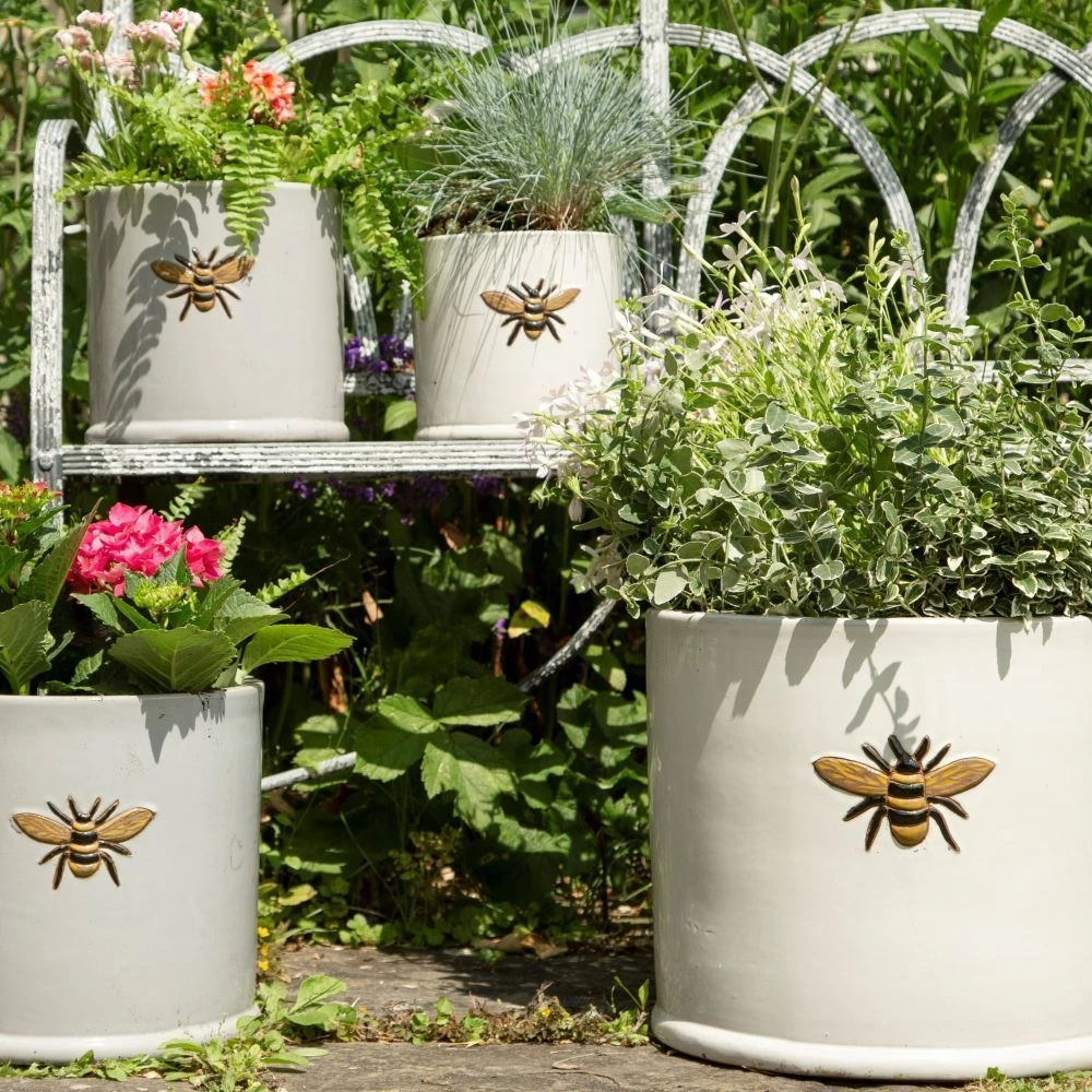 Woodlodge 29cm Wisteria Bee Cylinder Planter 1 Woodlodge 29cm Wisteria Bee Cylinder Planter