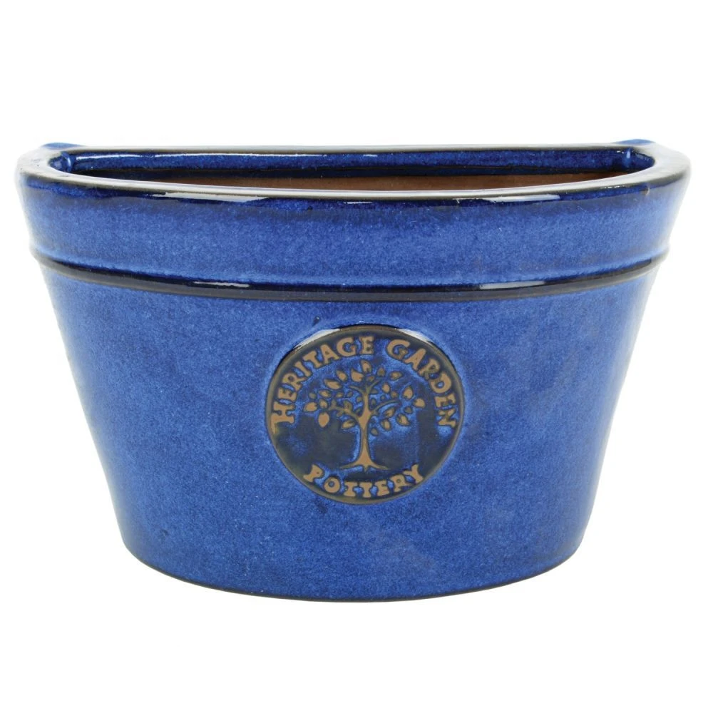 Woodlodge 26cm Blue Edwardian Wall Pot 1 Woodlodge 26cm Blue Edwardian Wall Pot