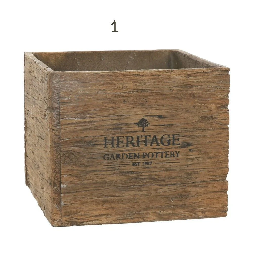 Woodlodge 37cm Heritage Oak Square Planter 2 Woodlodge 37cm Heritage Oak Square Planter - Image 2