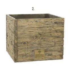 Woodlodge 37cm Heritage Oak Square Planter 5 Woodlodge 37cm Heritage Oak Square Planter -Elho Shop 5021346487725 3