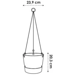 Elho 24cm Leaf Green Greenville Hanging Basket Planter -Elho Shop 8711904332440 3